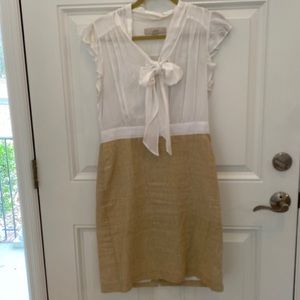 Loft gold and white dress